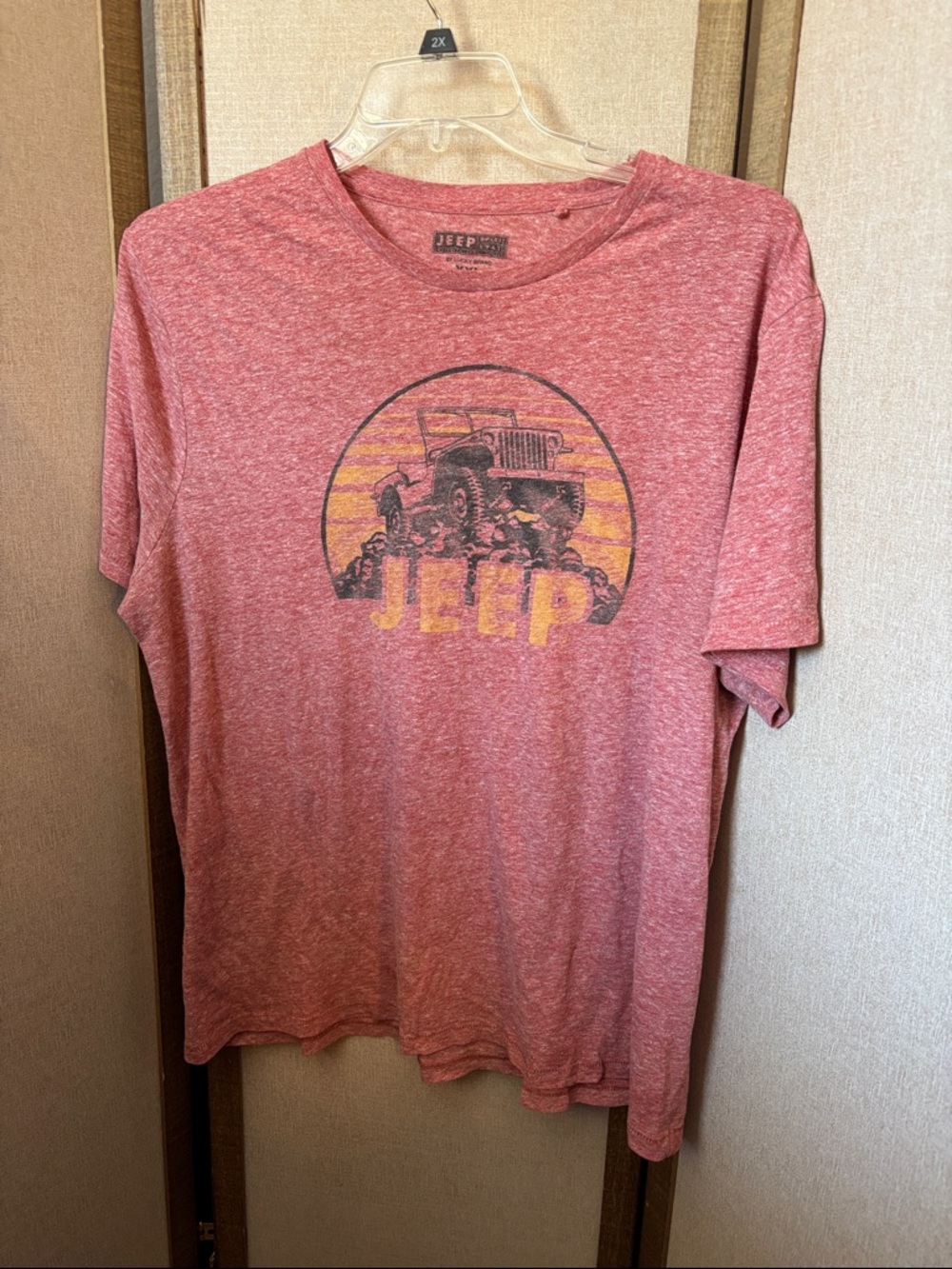 FINAL MARKDOWN Jeep Red Heather Crewneck with Retro Off-Road Graphic XXL